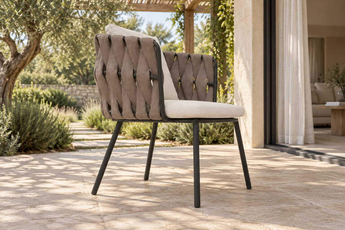 Otranto Dining Chair, low near-side-profile lifestyle view