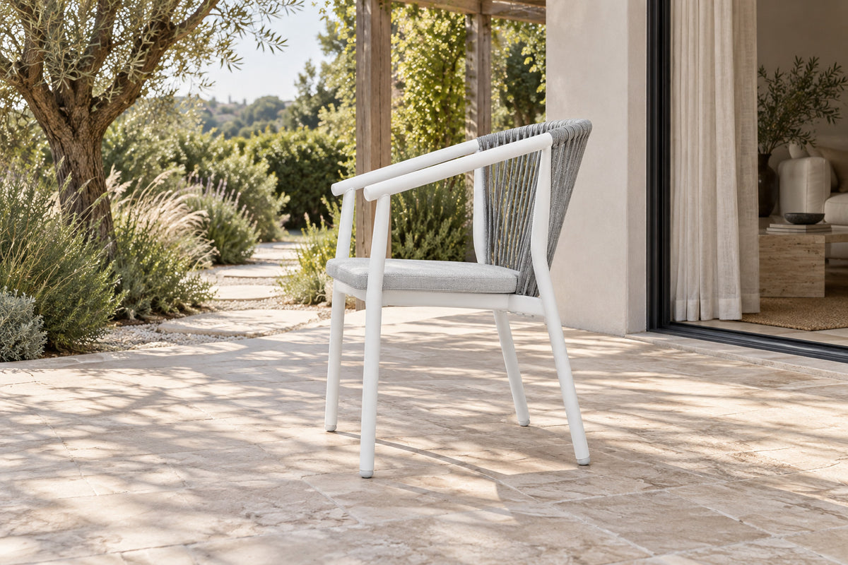 Paros Dining Chair, low near-side-profile lifestyle view