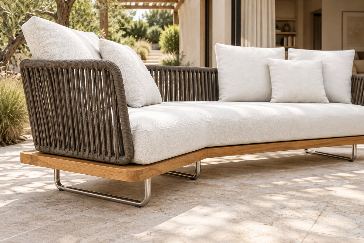 Portofino Corner Sectional, low near-side-profile lifestyle view