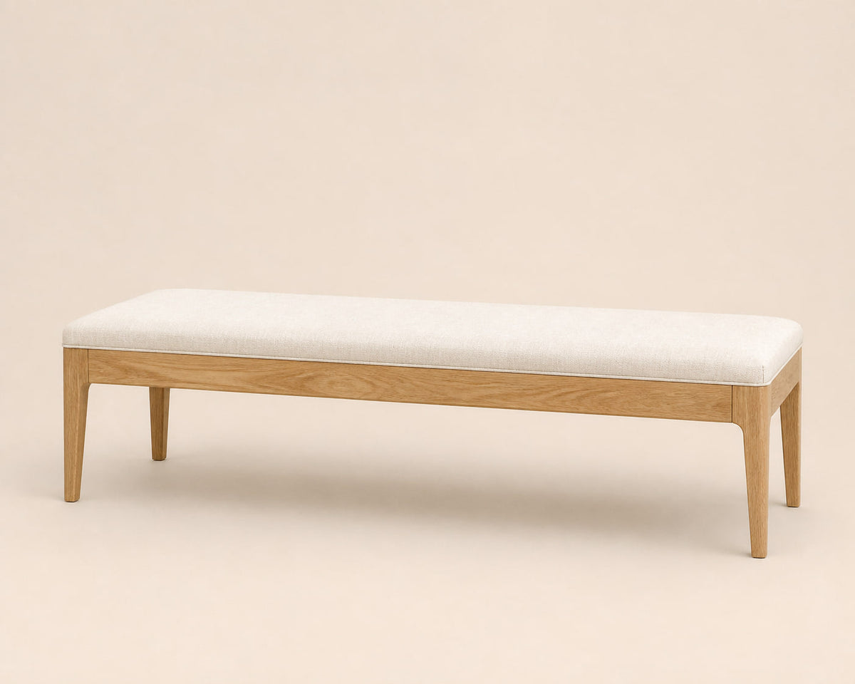 French Contemporary Fabric End-of-Bed Bench