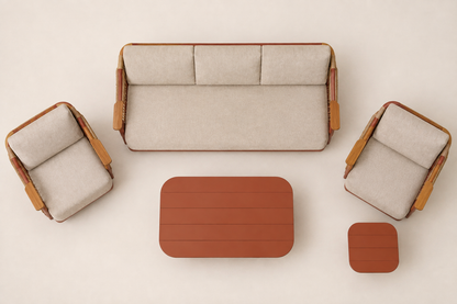 Aria Outdoor Sofa Set in Aluminium — overhead view