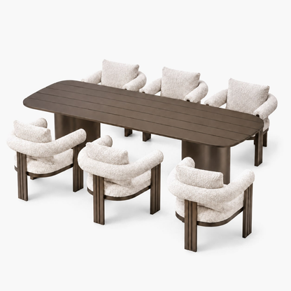 Professional studio view: Ethereal Outdoor Dining Set in Aluminium