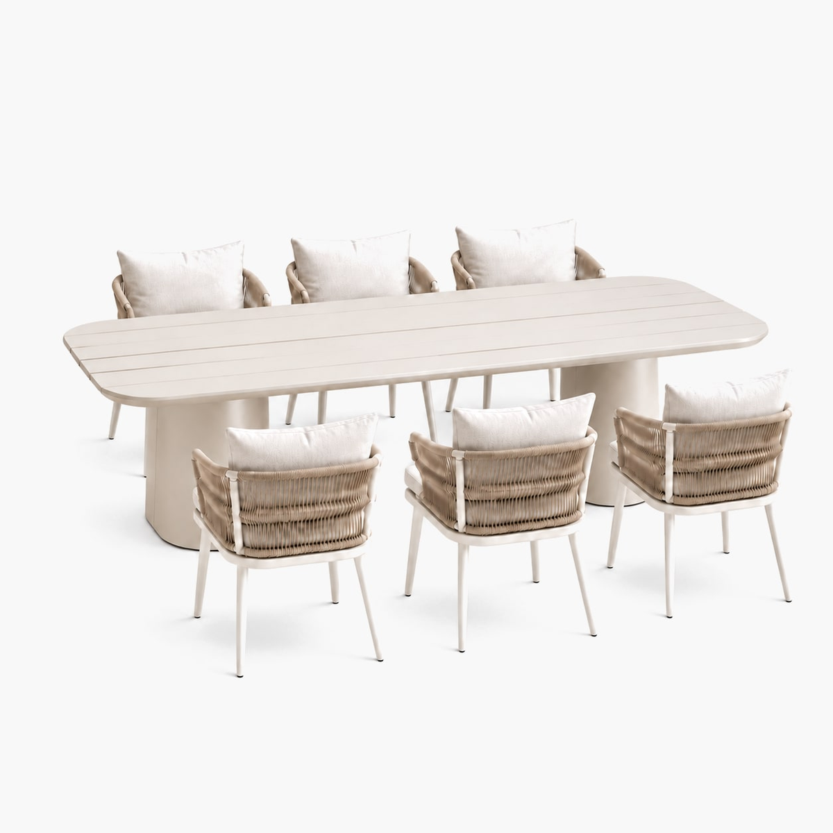 Professional studio view: Ripple Outdoor Dining Set in Aluminium
