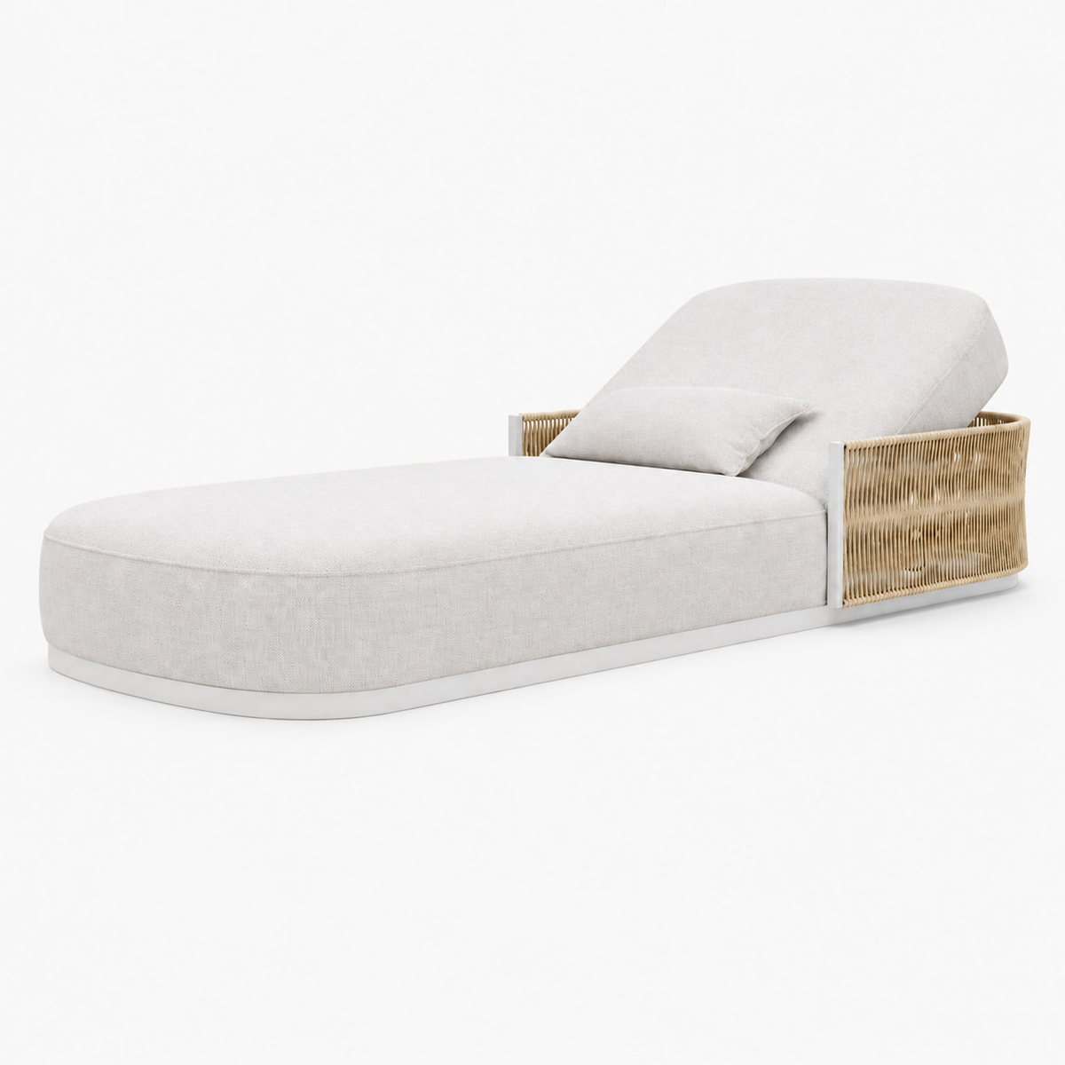 Ripple Flat Sun Lounger in Aluminium, supplier-matched studio view