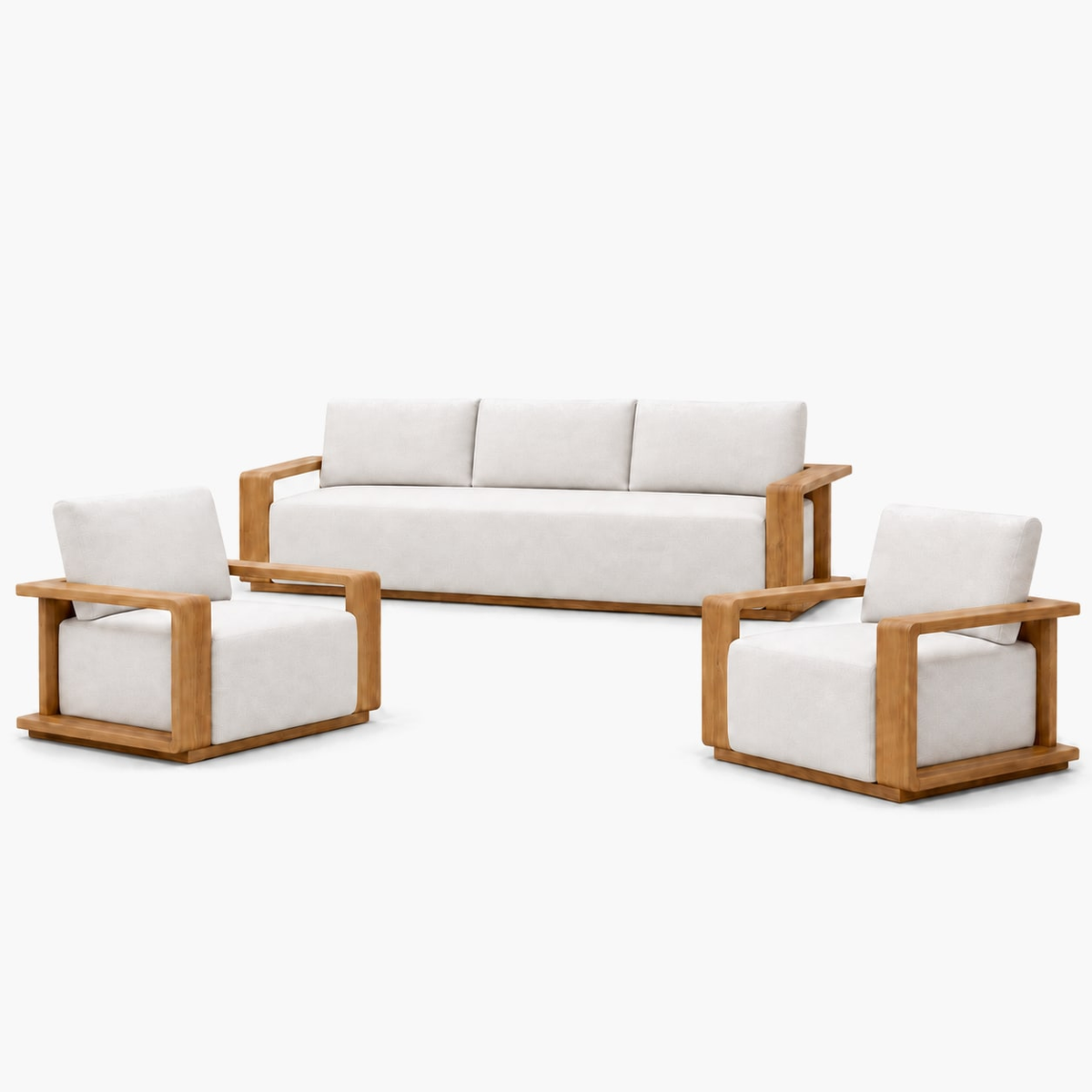 Grace Outdoor Sofa Set in Teak, professional studio catalogue view