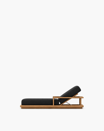 Grace Sun Lounger in Teak, supplier-matched studio view