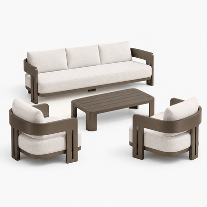 Professional studio view: Serein Outdoor Sofa Set in Aluminium