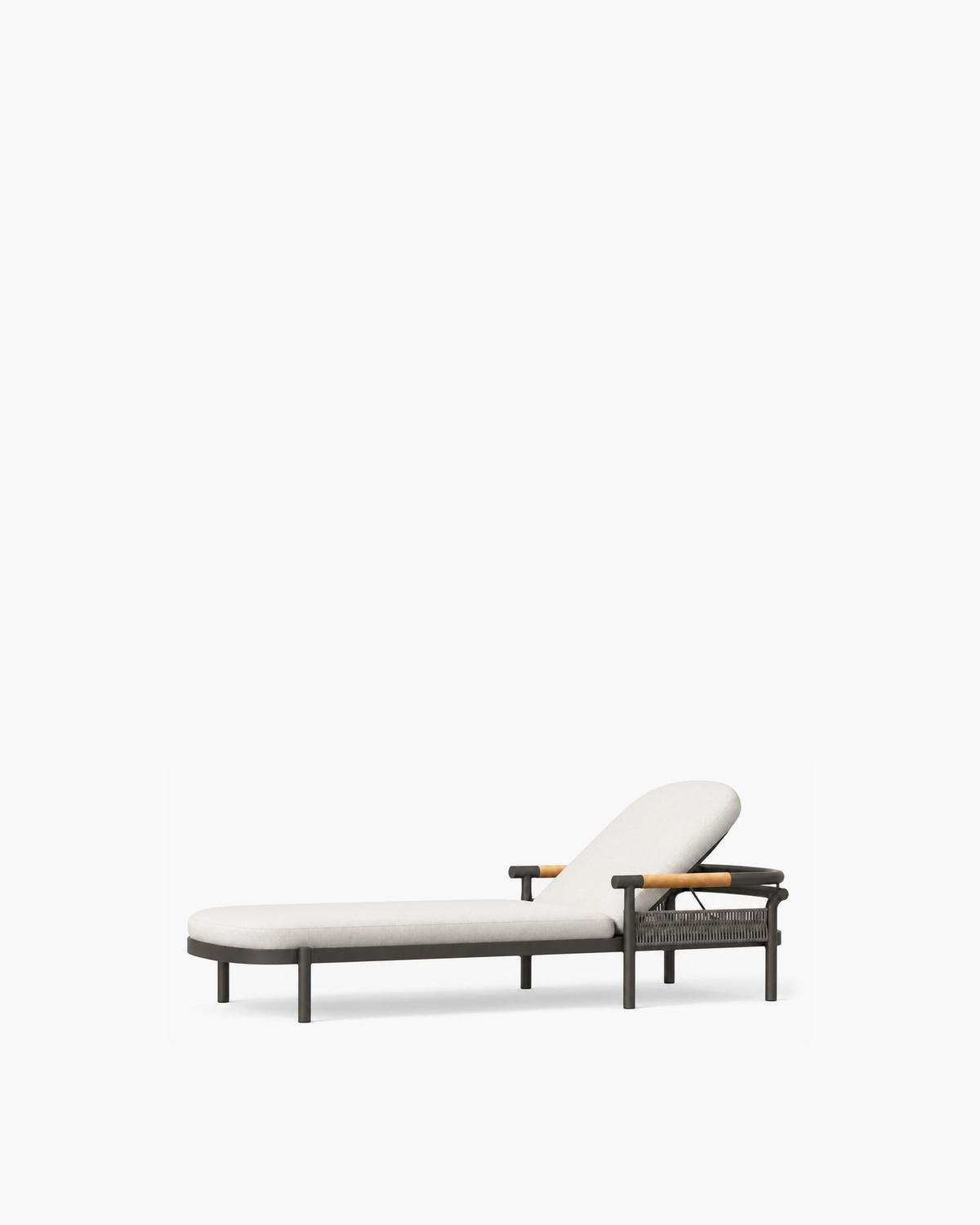 Zenia Sun Lounger in Aluminium, supplier-matched studio view
