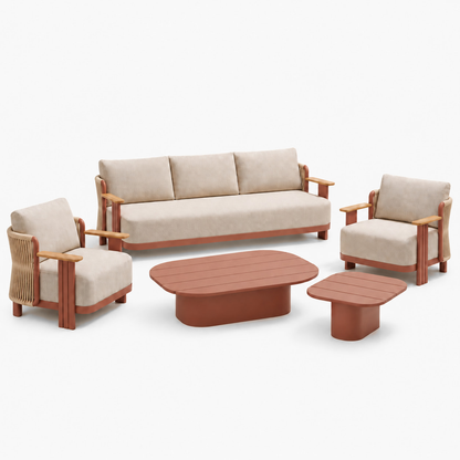 Professional studio view: Aria Outdoor Sofa Set in Aluminium