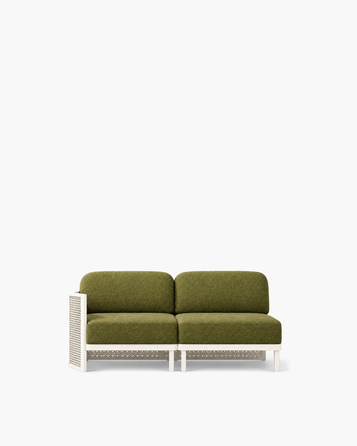 Luna Modular Two-Seat in Aluminium, supplier-matched studio view