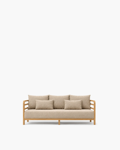 Professional studio view: Vela Sofa in Teak