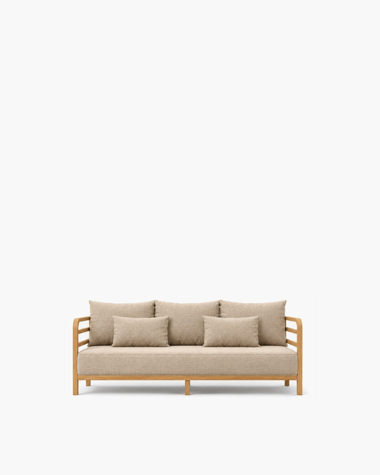 Professional studio view: Vela Sofa in Teak