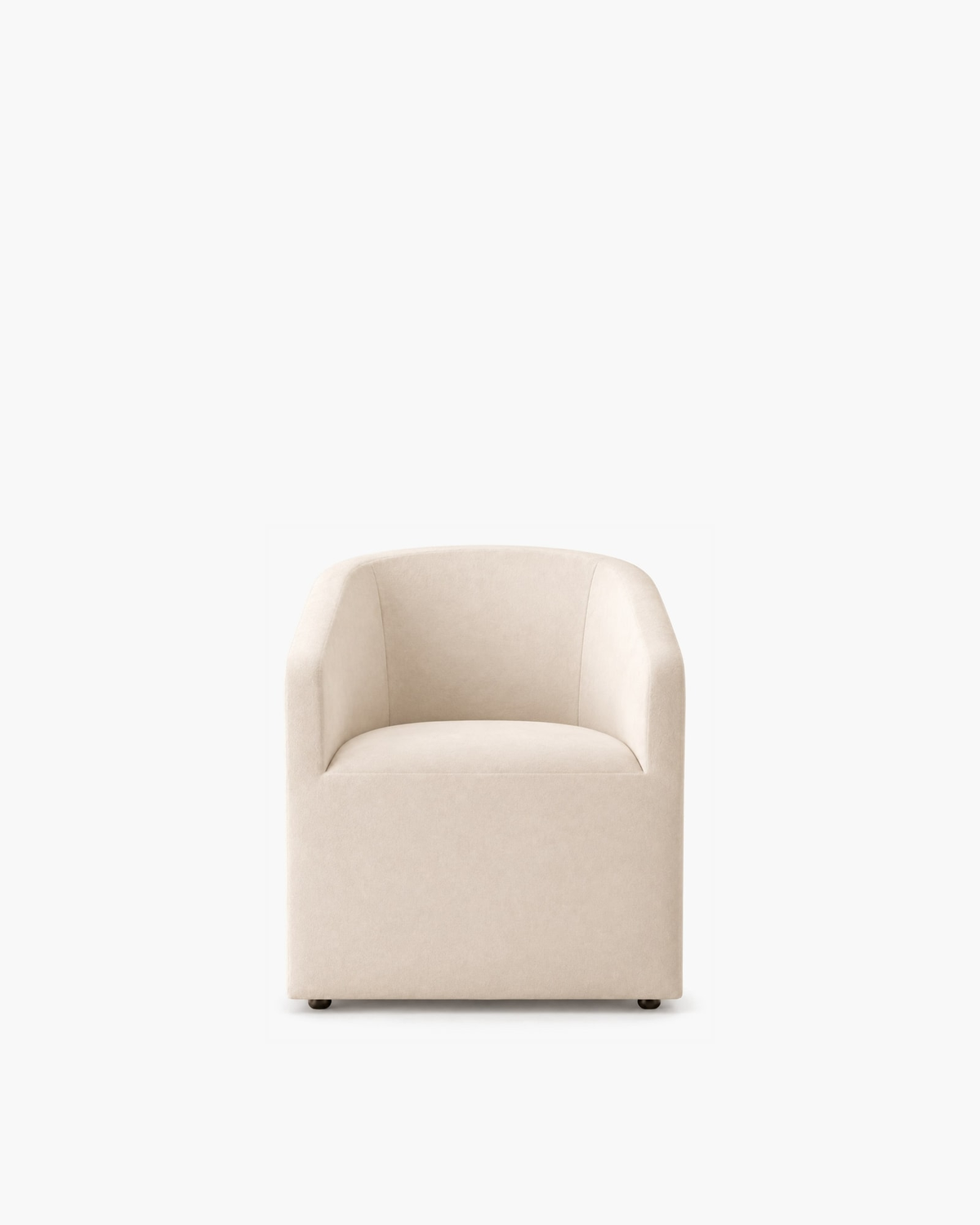 Ellison Barrelback Slope Arm Fabric Dining Armchair, supplier-matched studio view