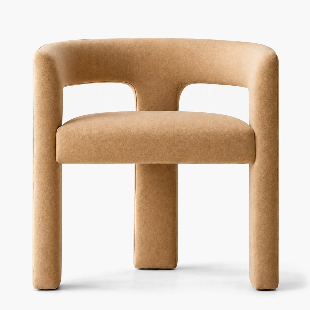 Inès Open-Back Fabric Dining Armchair, supplier-matched studio view