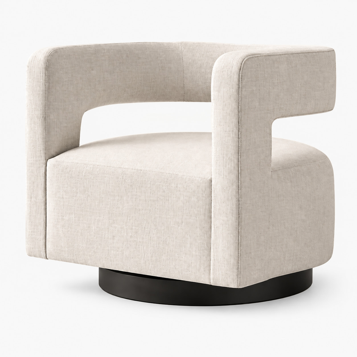 Drew Curved Swivel Chair, supplier-matched studio view