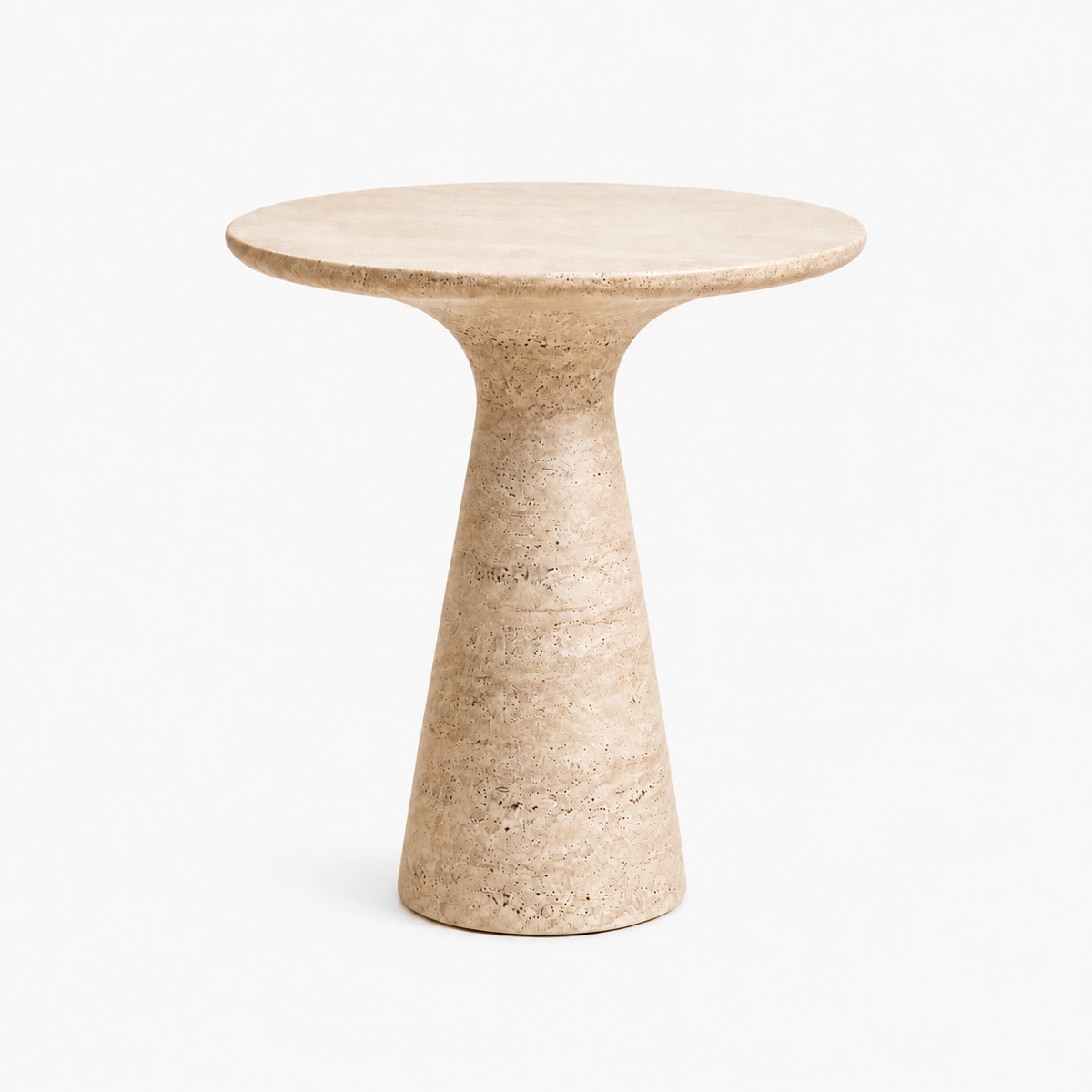 Gio Stone Round Side Table, supplier-matched studio view