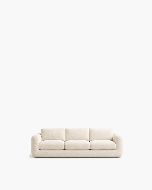Marin Sofa in Bone bouclé — studio view