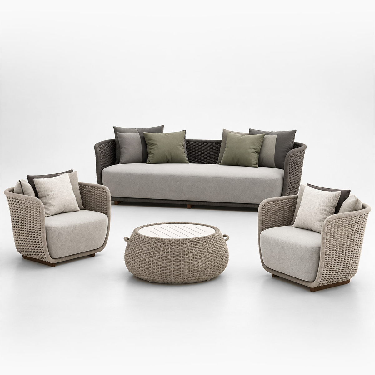 Professional studio view: Santorini Outdoor Sofa Set