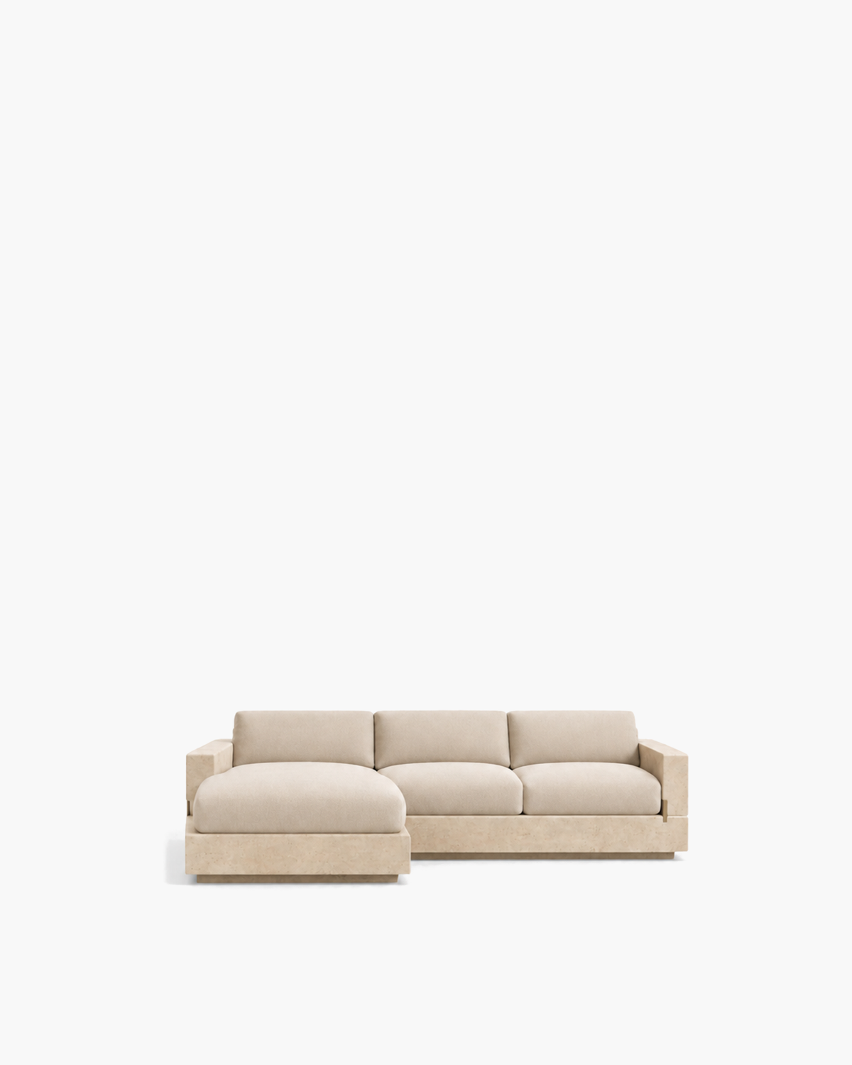 Bixby Sectional in Filled & Honed — studio view