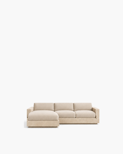 Bixby Sectional in Filled & Honed — studio view