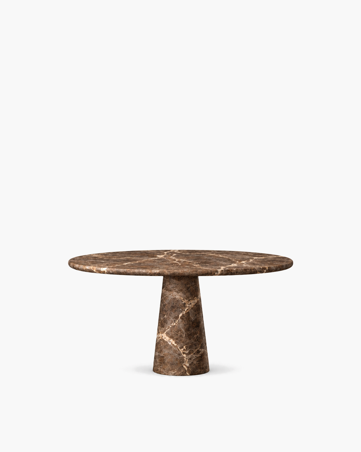Cellini Round Dining Table in Brown Marble — studio view