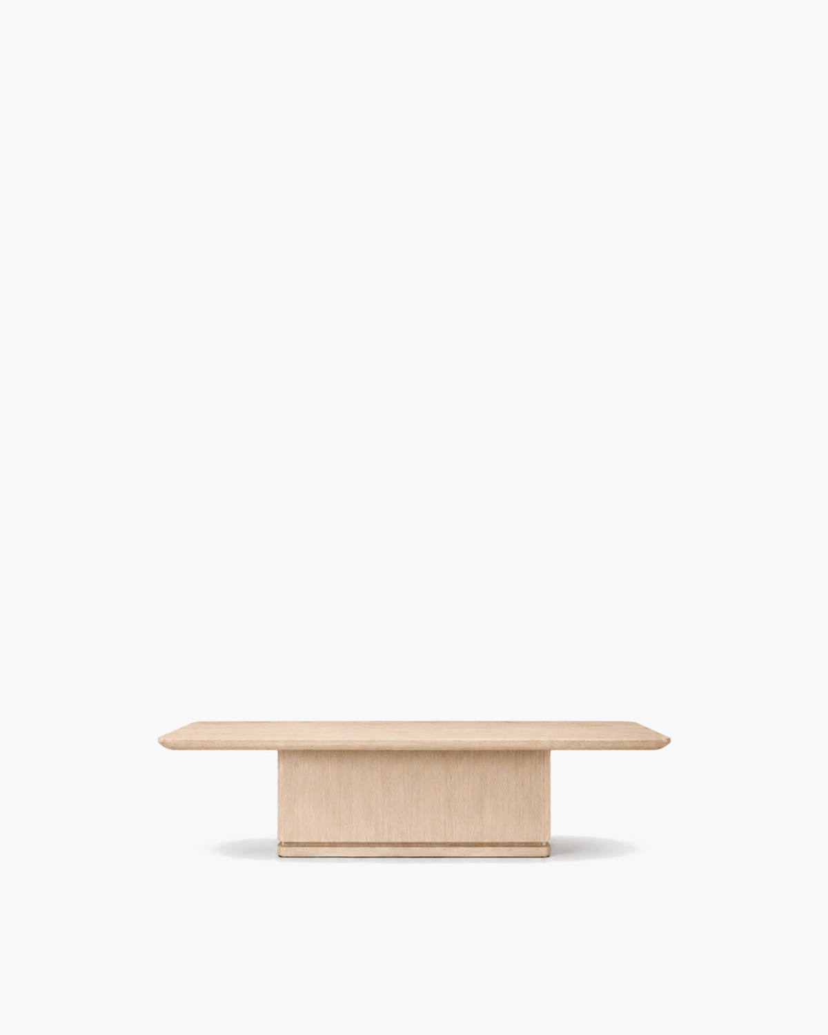 Ligné Pedestal Coffee Table in Pale Oak — studio view