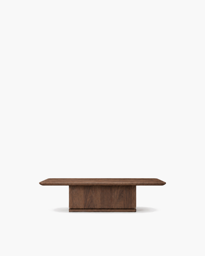 Ligné Pedestal Coffee Table in Walnut — studio view