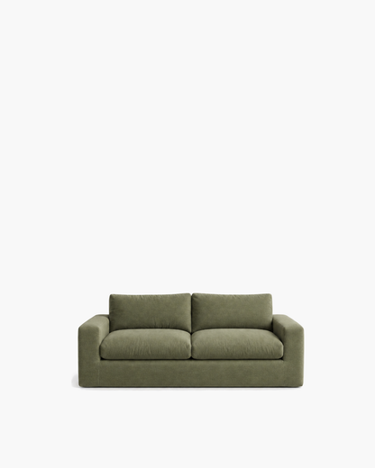 Marin Loveseat in Olive — studio view