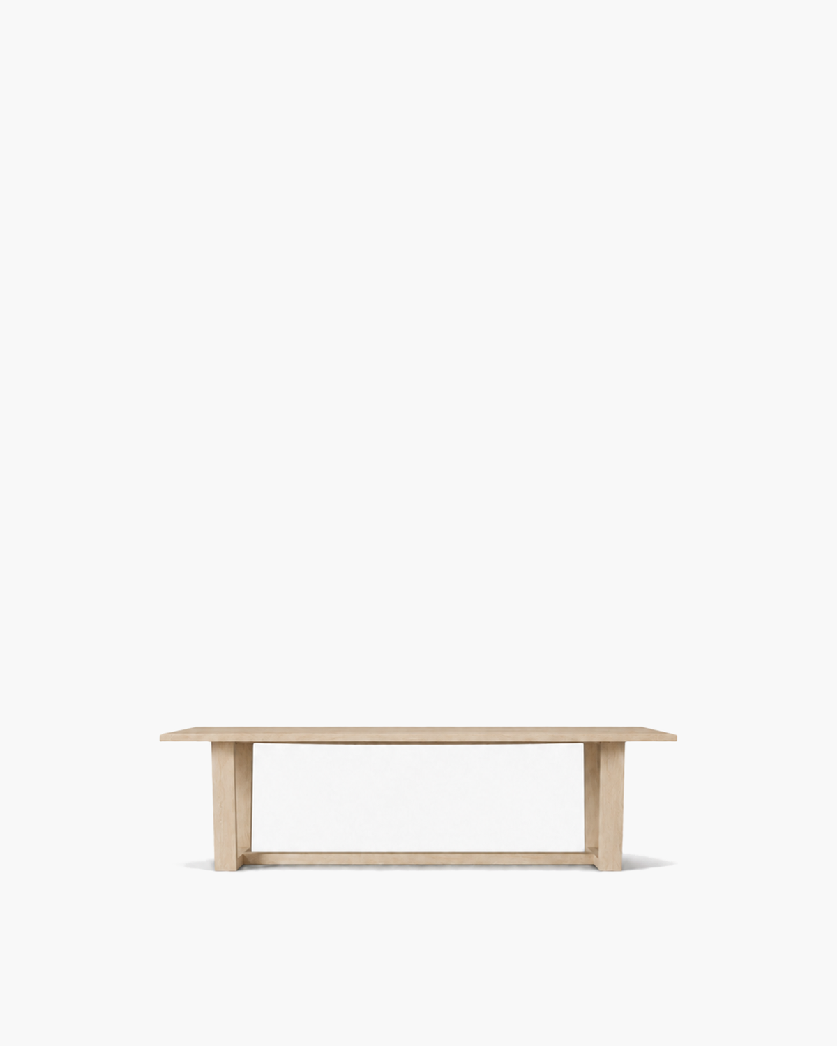Montecito Trestle Rectangular Dining Table in Pale Oak — studio view