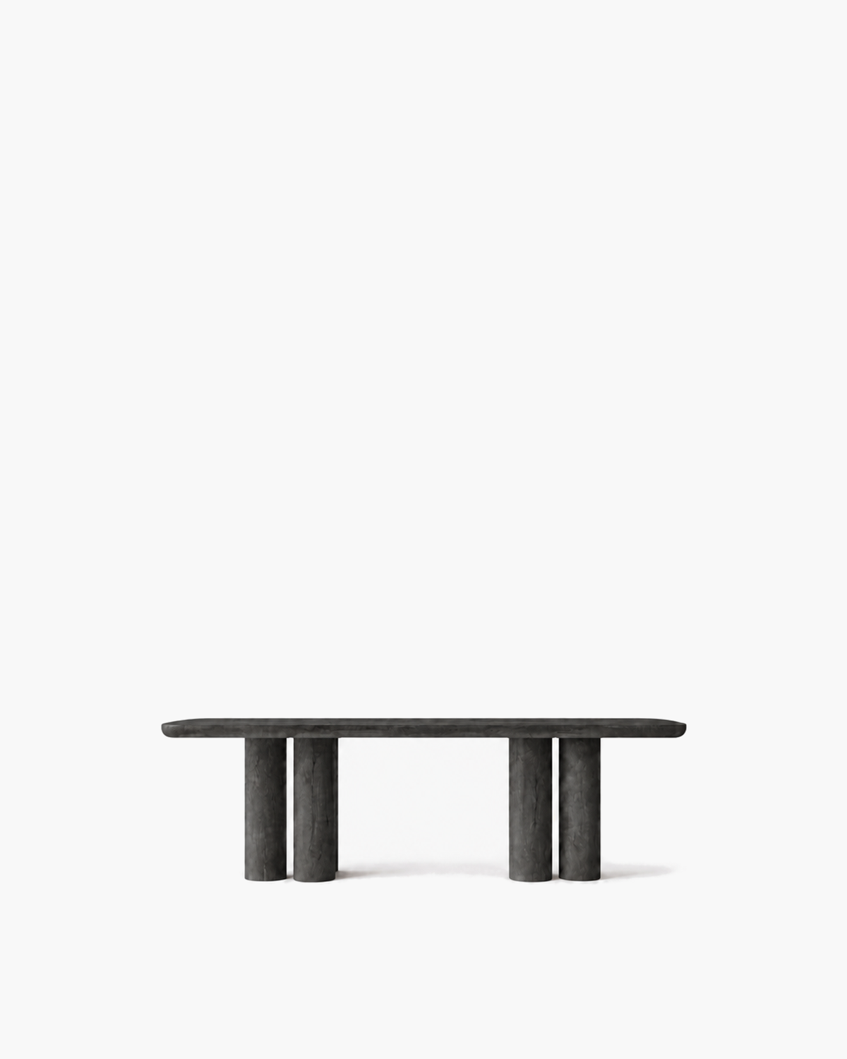 Oslo Cylinder Rectangular Dining Table in Charcoal — studio view