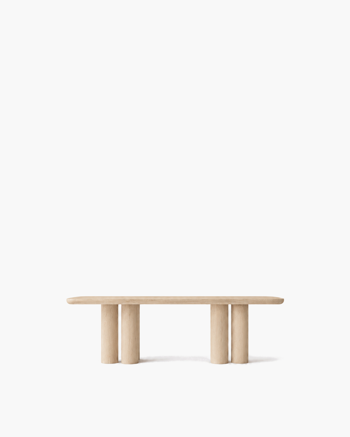 Oslo Cylinder Rectangular Dining Table in Pale Oak — studio view
