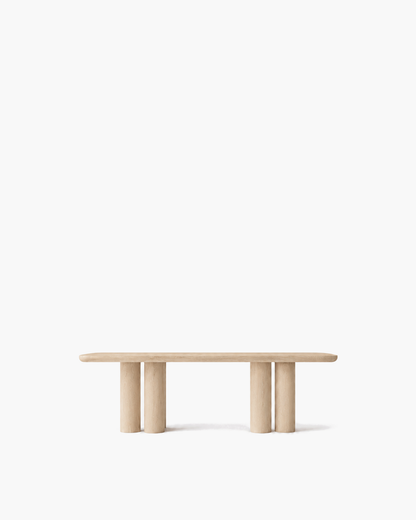 Oslo Cylinder Rectangular Dining Table in Pale Oak — studio view