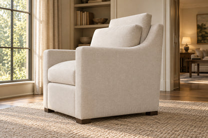Belgian Classic Slope Arm Chair, low near-side-profile lifestyle view