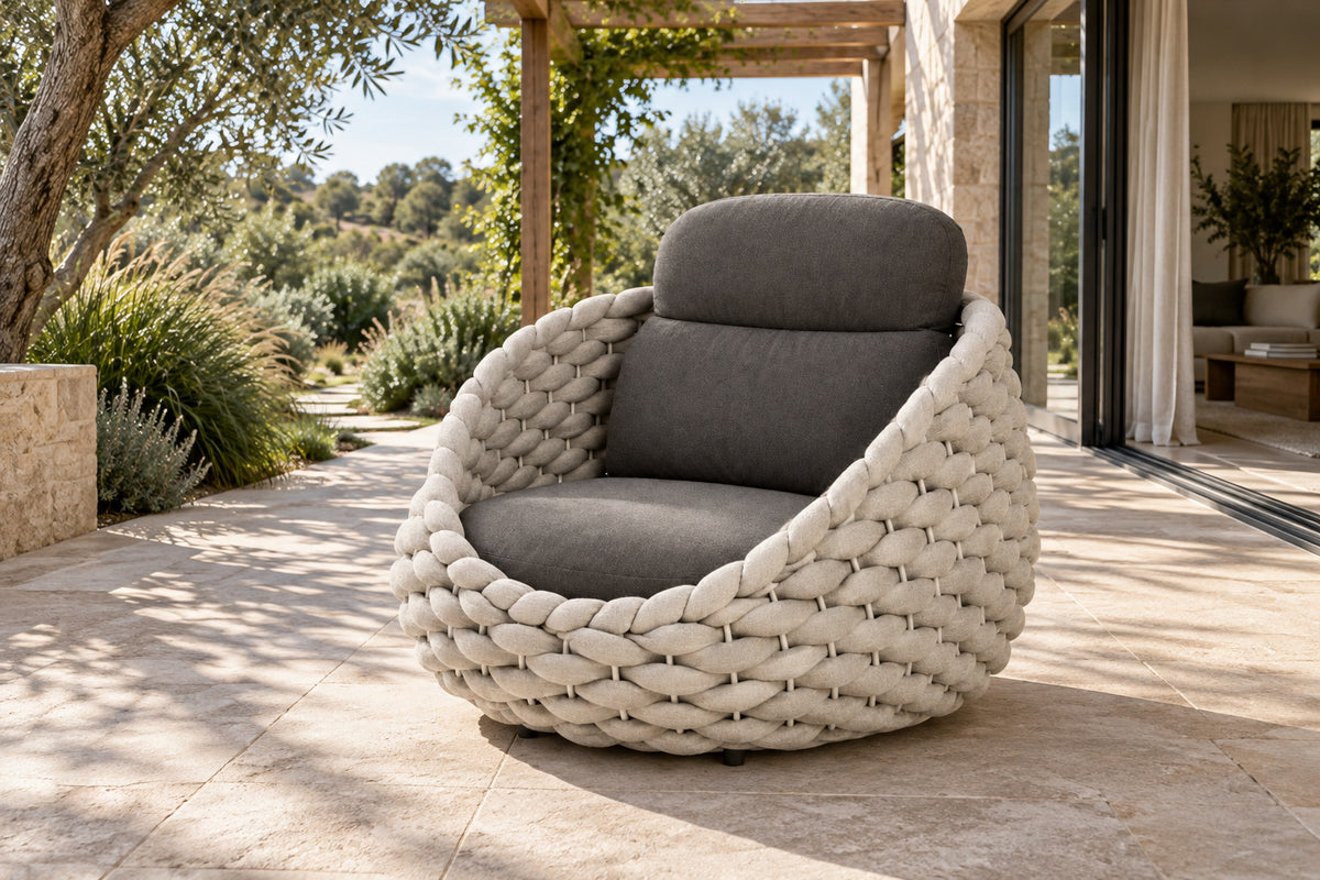 Cala Lounge Chair, front-right three-quarter lifestyle view