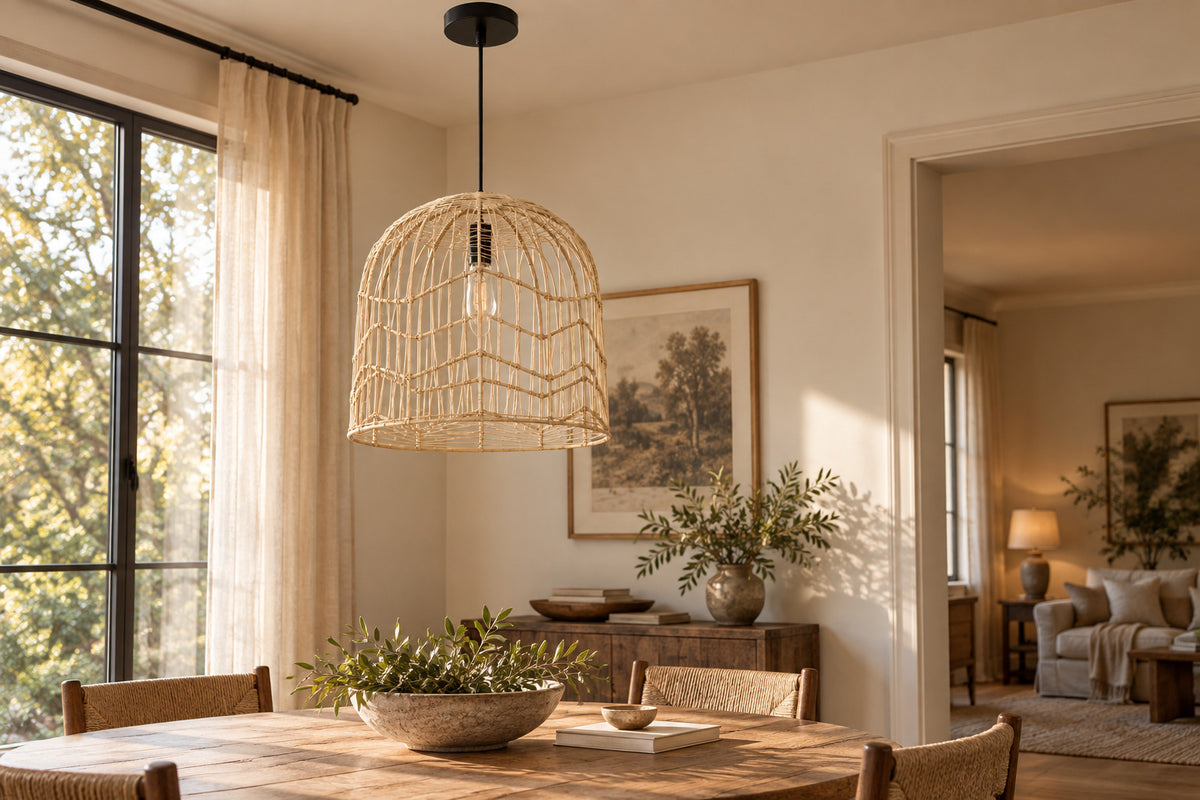 Cannella Pendant, Dome, front-right three-quarter lifestyle view