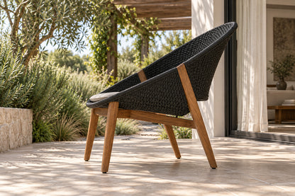 Cascais Lounge Chair, low near-side-profile lifestyle view