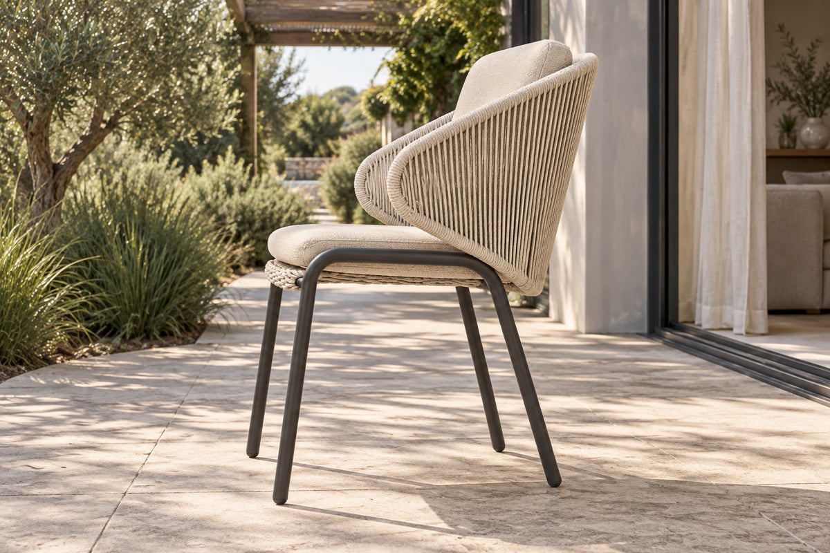Comporta Dining Chair, low near-side-profile lifestyle view