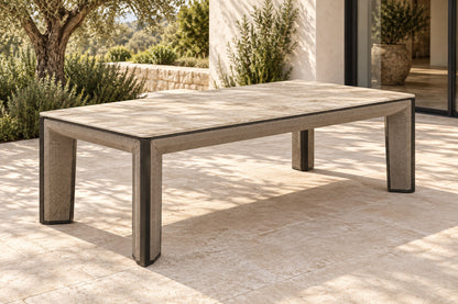 Comporta Dining Table, elevated front-left diagonal lifestyle view