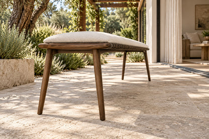 Estoril Settee, low near-side-profile lifestyle view