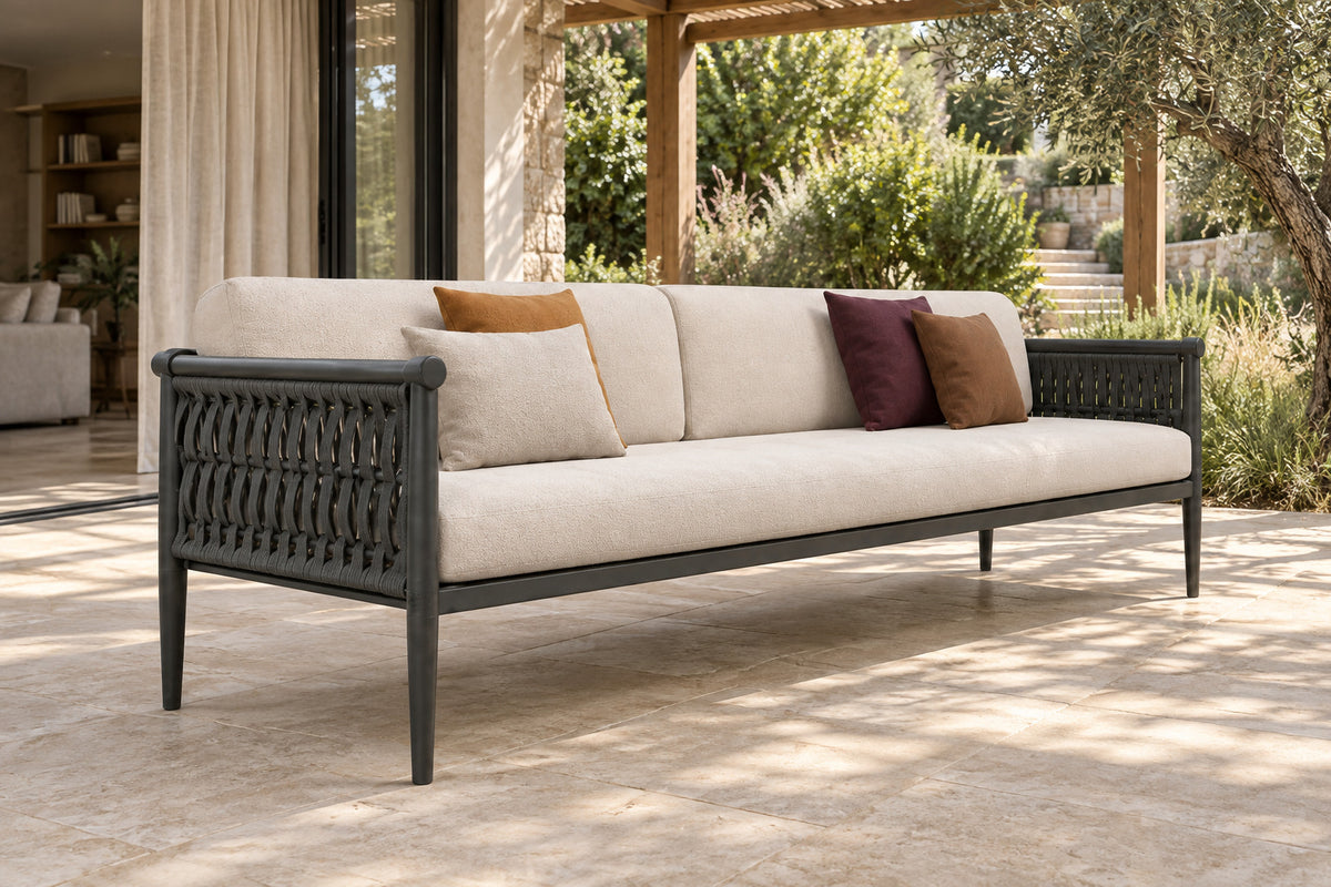 Formentera Sofa, 200 cm, low near-side-profile lifestyle view