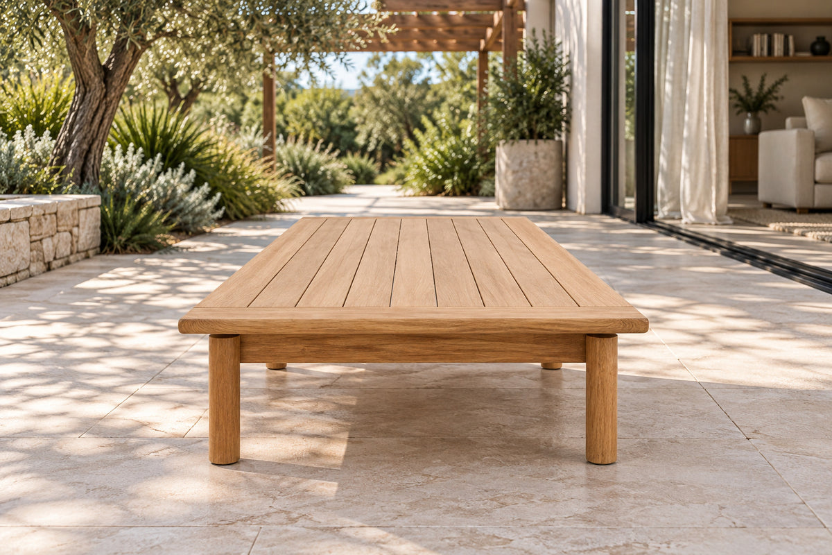 Ithaca Coffee Table, 120 cm, low near-side-profile lifestyle view