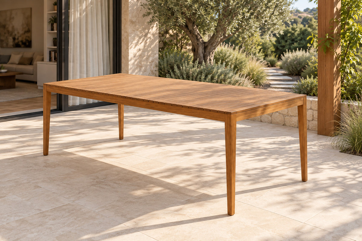 Lecce Dining Table, 200 cm, front-right three-quarter lifestyle view