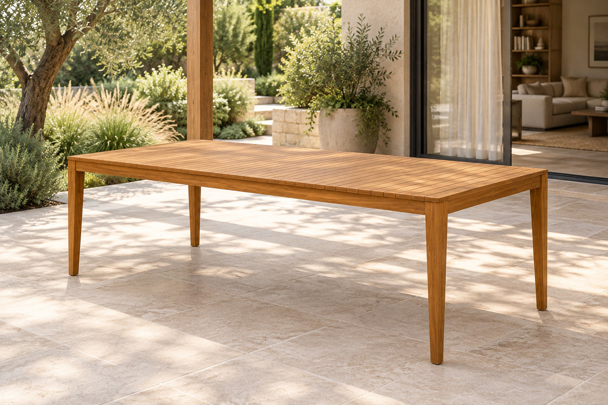 Lecce Dining Table, 240 cm, front-right three-quarter lifestyle view