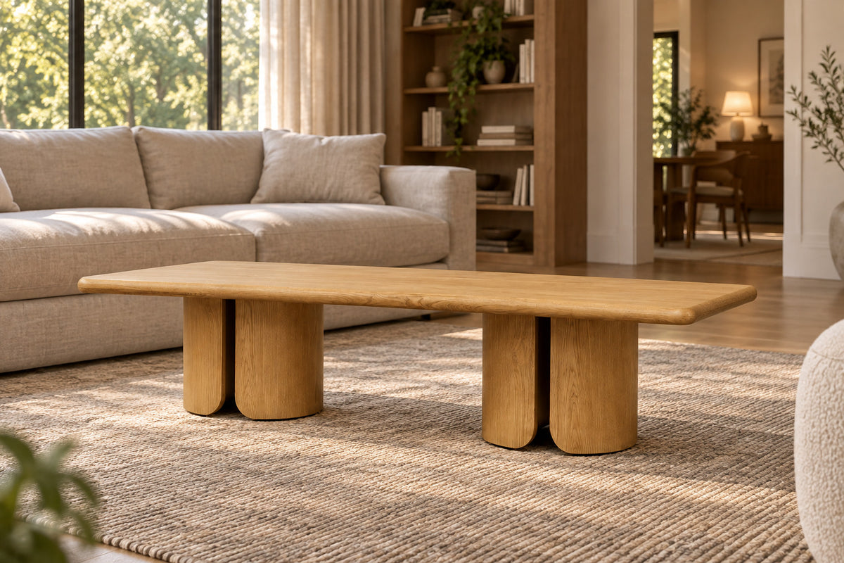 Madero Coffee Table, front-right three-quarter lifestyle view