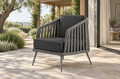 Mykonos Lounge Chair, Club, front-right three-quarter lifestyle view