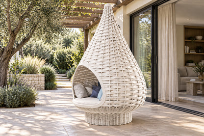 Nido Hanging Nest, Floor-Standing, low near-side-profile lifestyle view