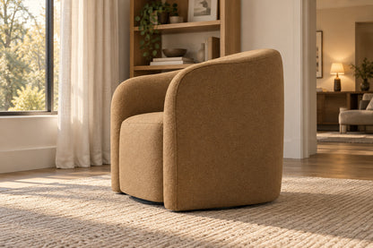 Ondé Swivel Chair, low near-side-profile lifestyle view
