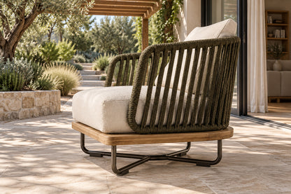 Portofino Lounge Chair, low near-side-profile lifestyle view