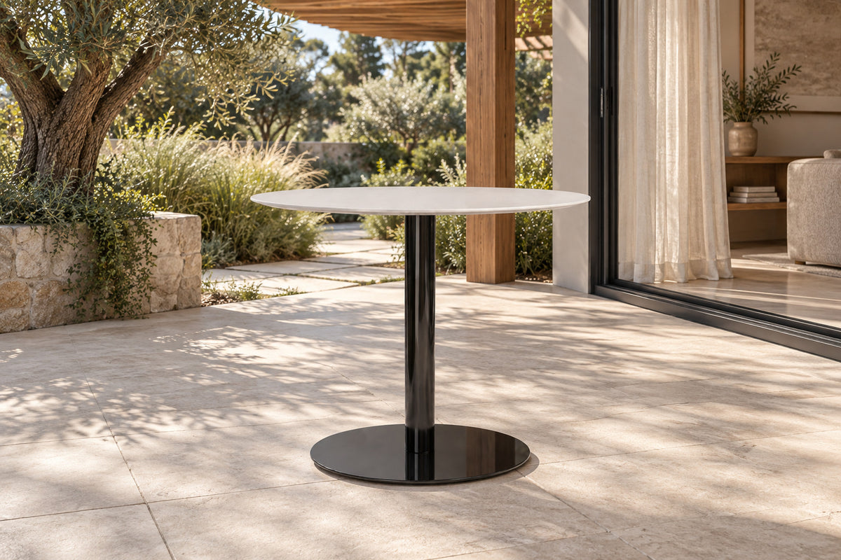 Positano Side Table, front-right three-quarter lifestyle view