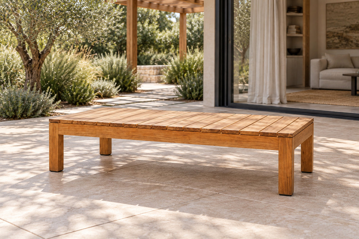 Puglia Coffee Table, front-right three-quarter lifestyle view